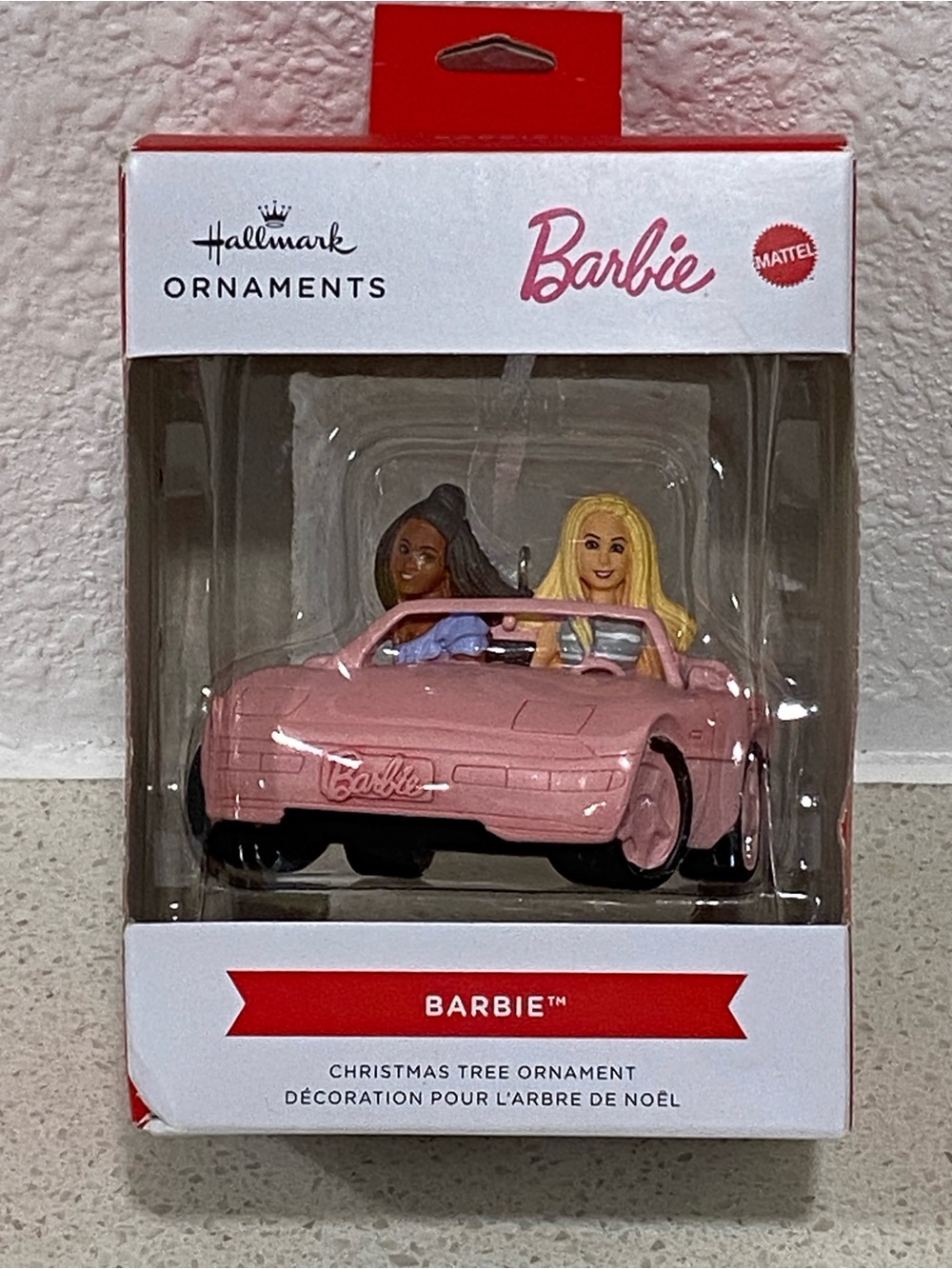 Hallmark Barbie, pink car ornament